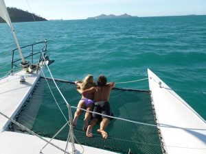 Trimaran Whitsundays Trimaran delivered to the Whitsundays. Crew enjoying the sun. QLD